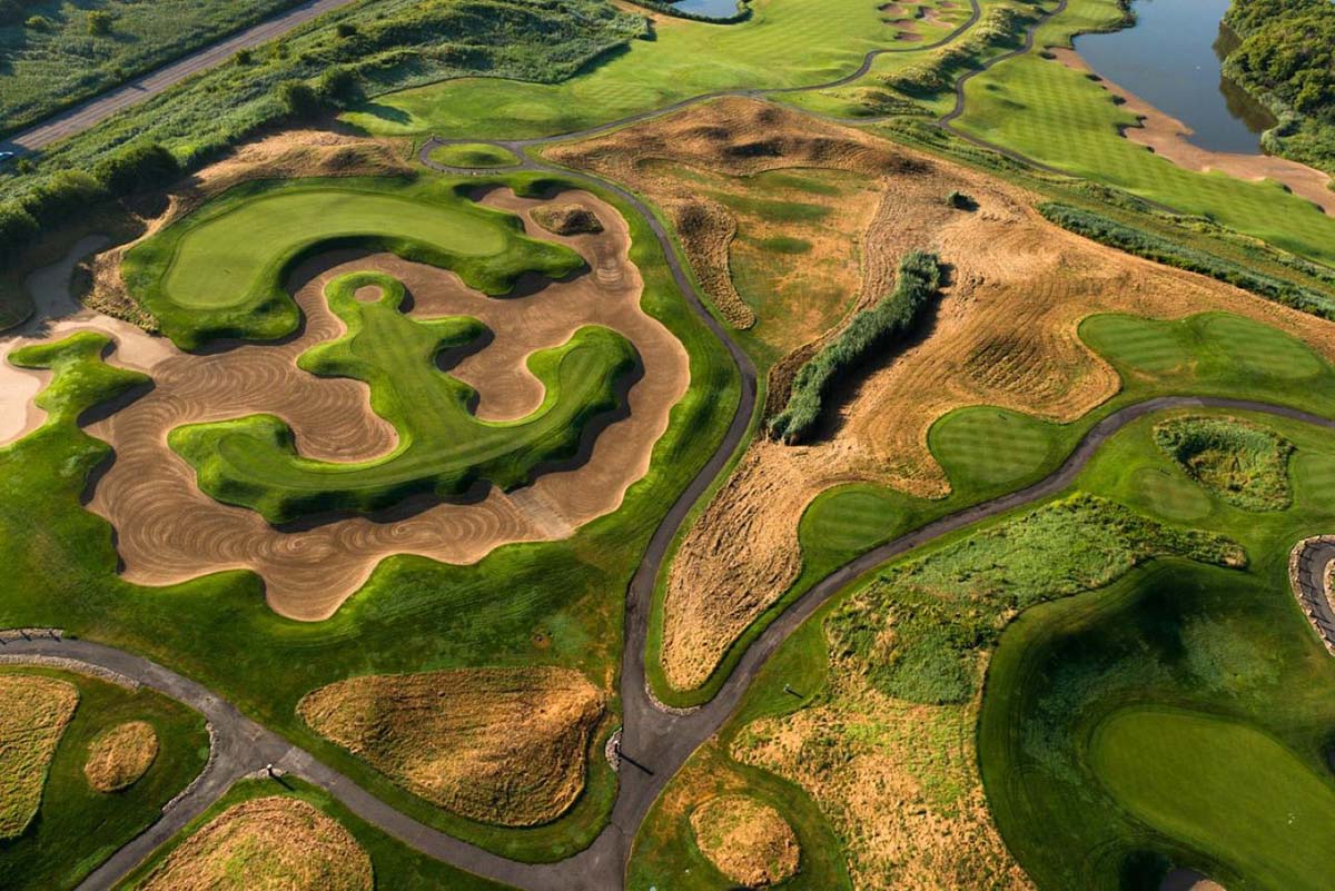 overhead view of the golf course