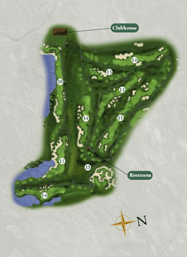 Overview of the back nine for the Port Course at Harborside International Golf Center