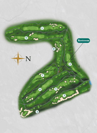 Overview of the front nine on the Starboard Course at Harborside International Golf Center