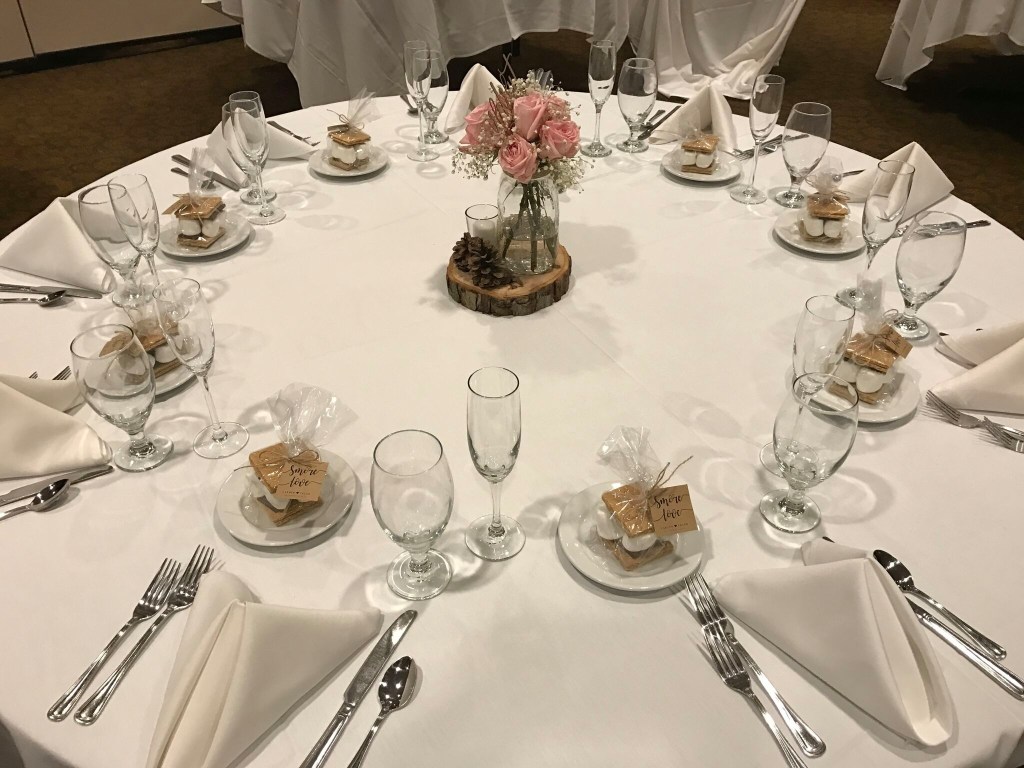close up of banquet table