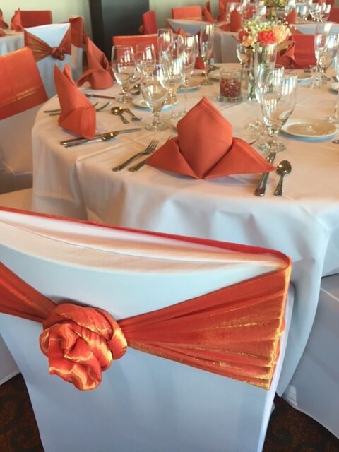 close up of banquet table